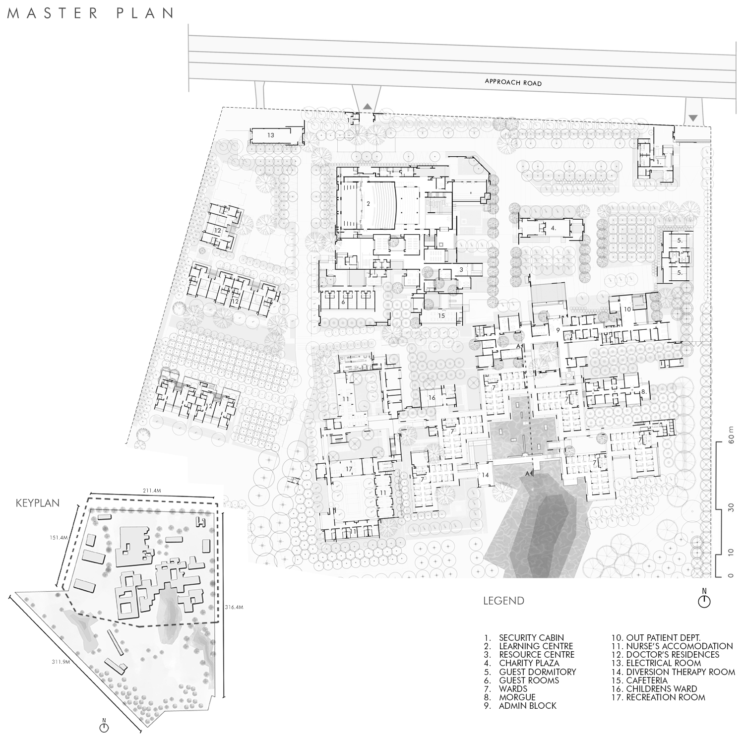 Master plan of the 20-acre campus