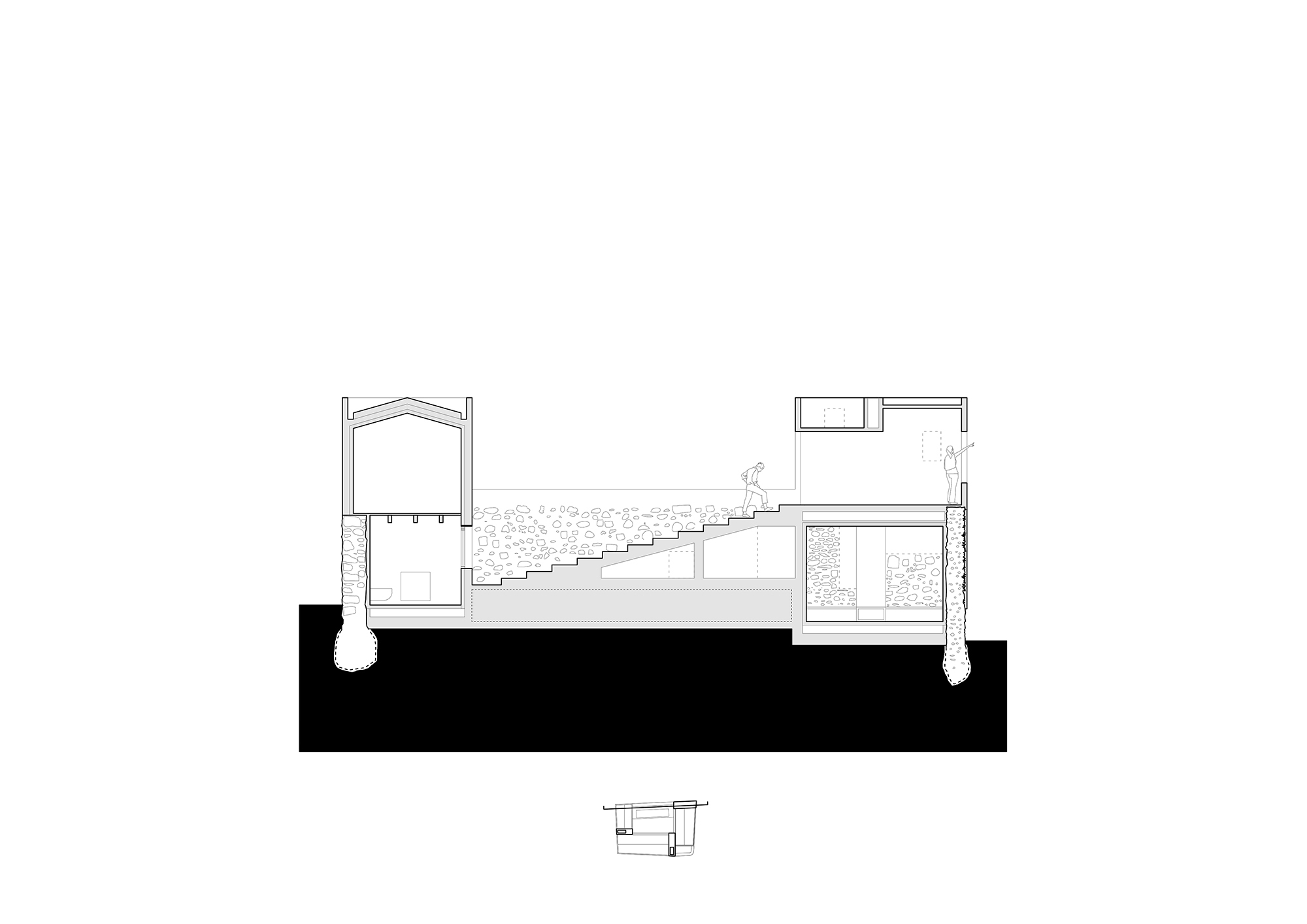 Section through main rooms
