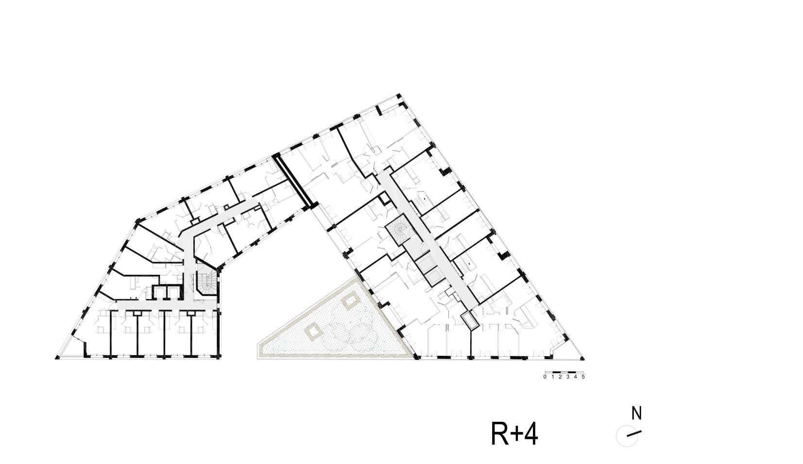 Fourth-floor plan of the social housing block