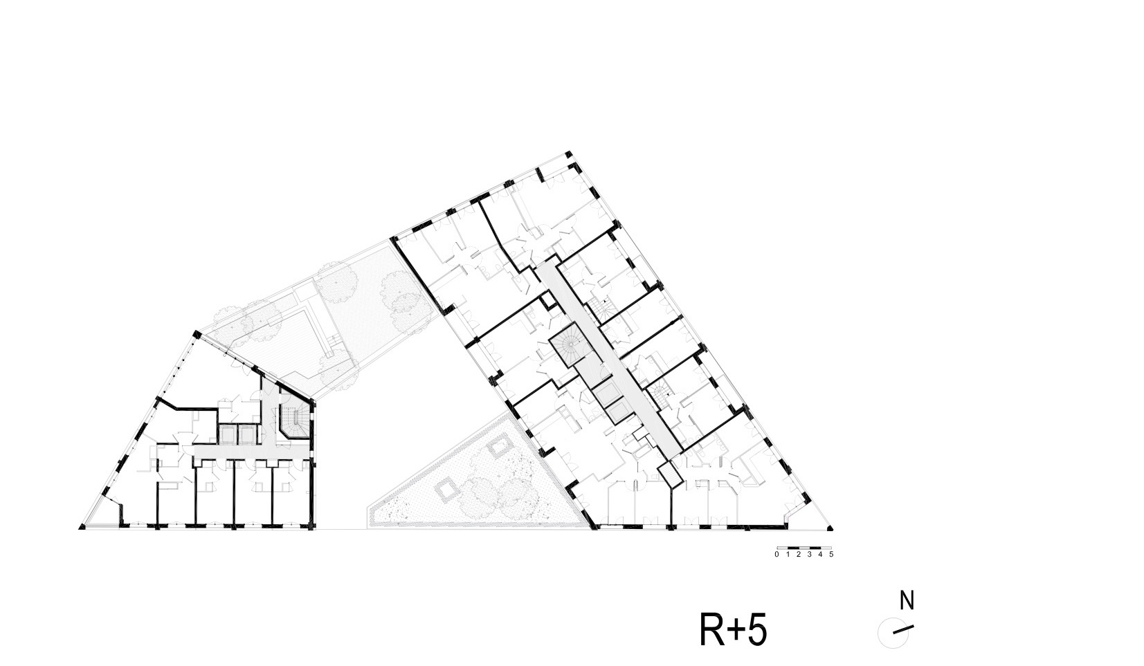 Fifth-floor plan of the social housing block