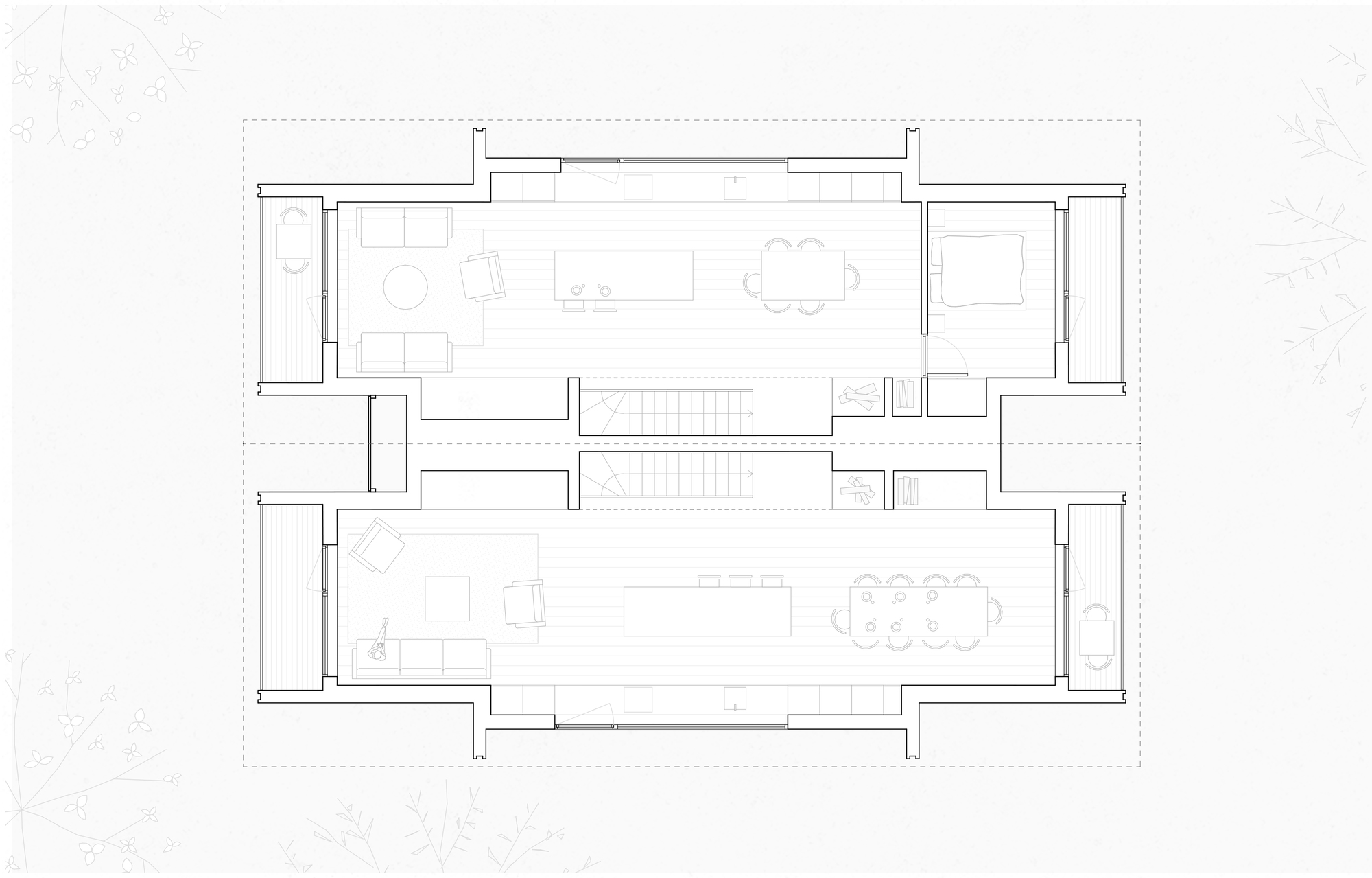 Floor plan, large unit, upper level