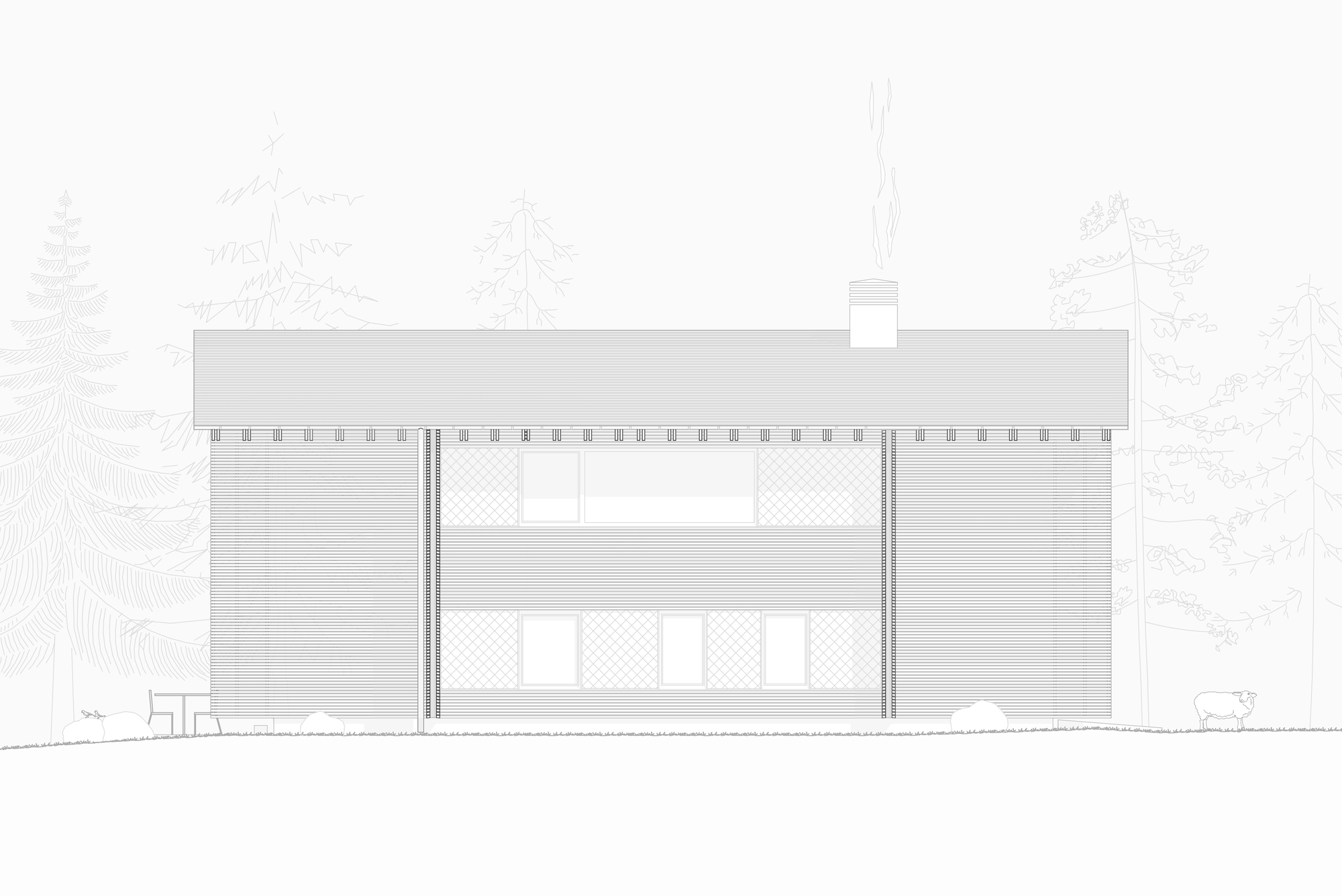Side elevation drawing