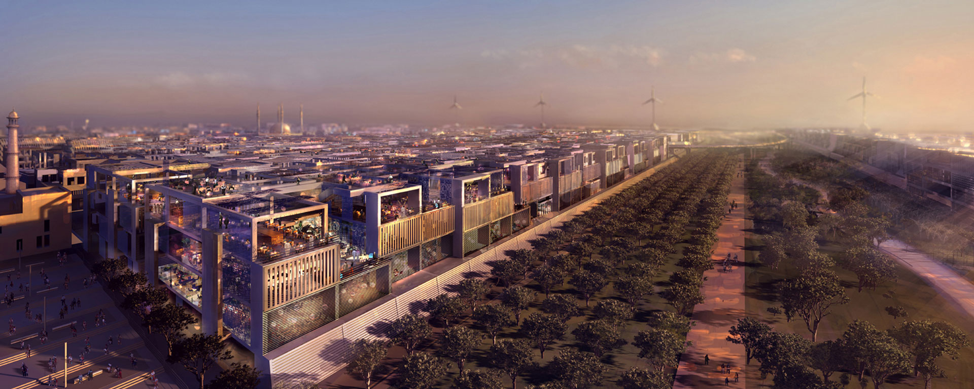 An artistic impression of Masdar City Masterplan.